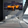 Orange Supercar - Automative 5 Panel Canvas Art Wall Decor