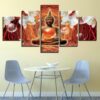 Orchid Buddha - Religion 5 Panel Canvas Art Wall Decor