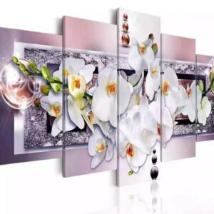 Orchid - Nature 5 Panel Canvas Art Wall Decor