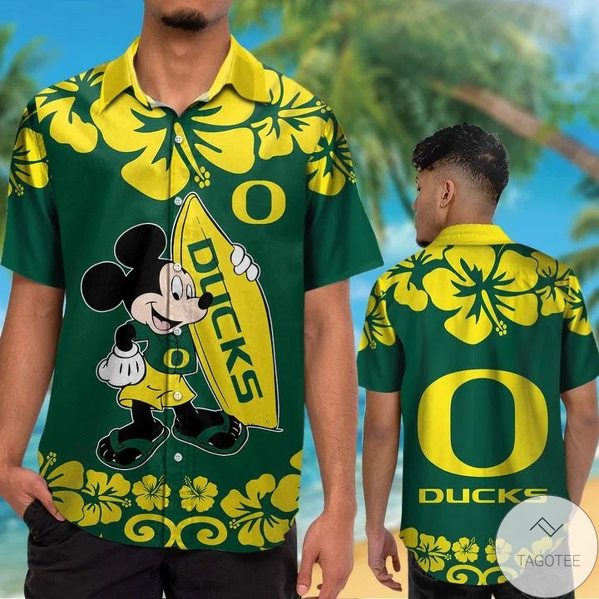 Oregon Ducks & Mickey Mouse Hawaiian Shirt Oregon Ducks & Mickey Mouse Hawaiian Shirt