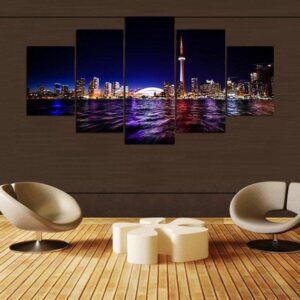 Oronto City View 2 - Nature 5 Panel Canvas Art Wall Decor