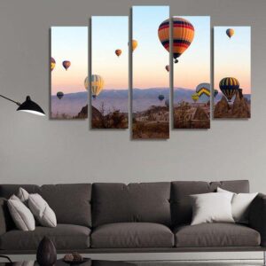 Out Of Air Balloons - Nature 5 Panel Canvas Art Wall Decor