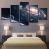 Outer Space Planet Starry Sky - Space 5 Panel Canvas Art Wall Decor