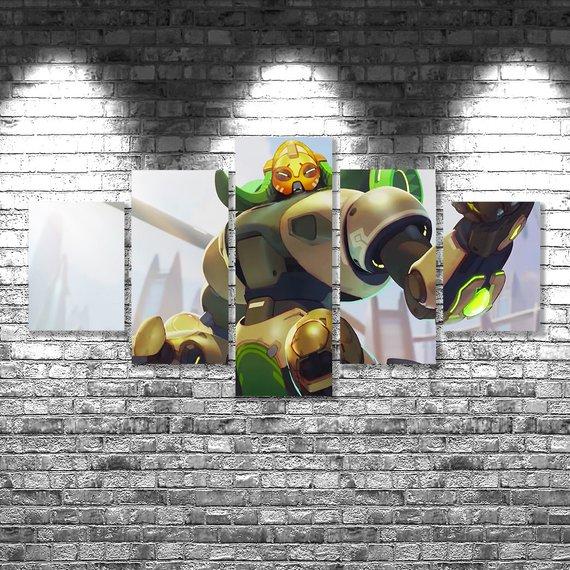 Overwatch 010 - Gaming 5 Panel Canvas Art Wall Decor Overwatch 010 - Gaming 5 Panel Canvas Art Wall Decor