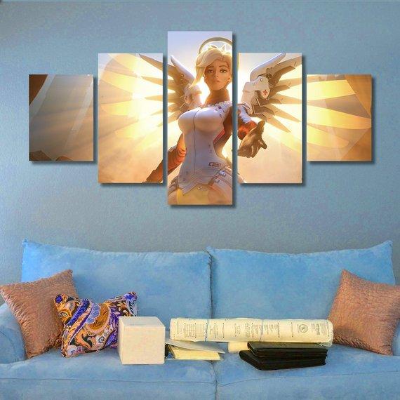 Overwatch 03 - Gaming 5 Panel Canvas Art Wall Decor Overwatch 03 - Gaming 5 Panel Canvas Art Wall Decor