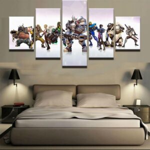 Overwatch Heroes Game - Gaming 5 Panel Canvas Art Wall Decor