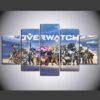 Overwatch Team Shooting - Gaming 5 Panel Canvas Art Wall Decor