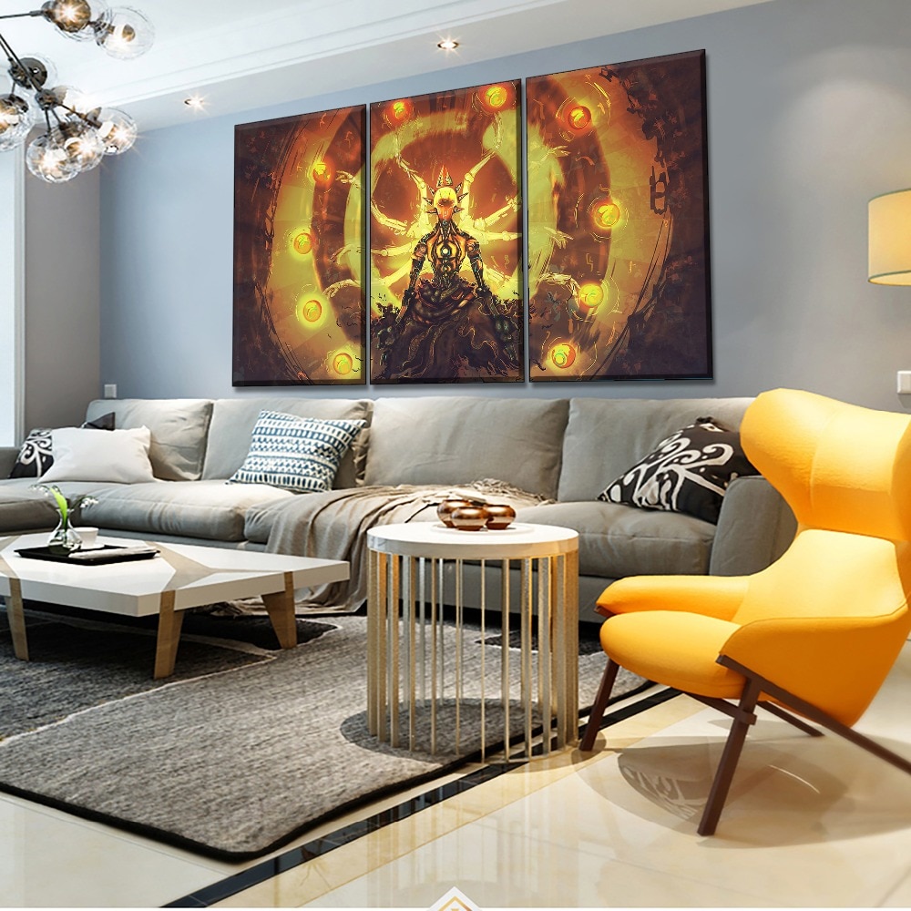 Overwatch Zenyatta Poster 1 Gaming 3 Pieces - 3 Panel Canvas Art Wall Decor Overwatch Zenyatta Poster 1 Gaming 3 Pieces - 3 Panel Canvas Art Wall Decor