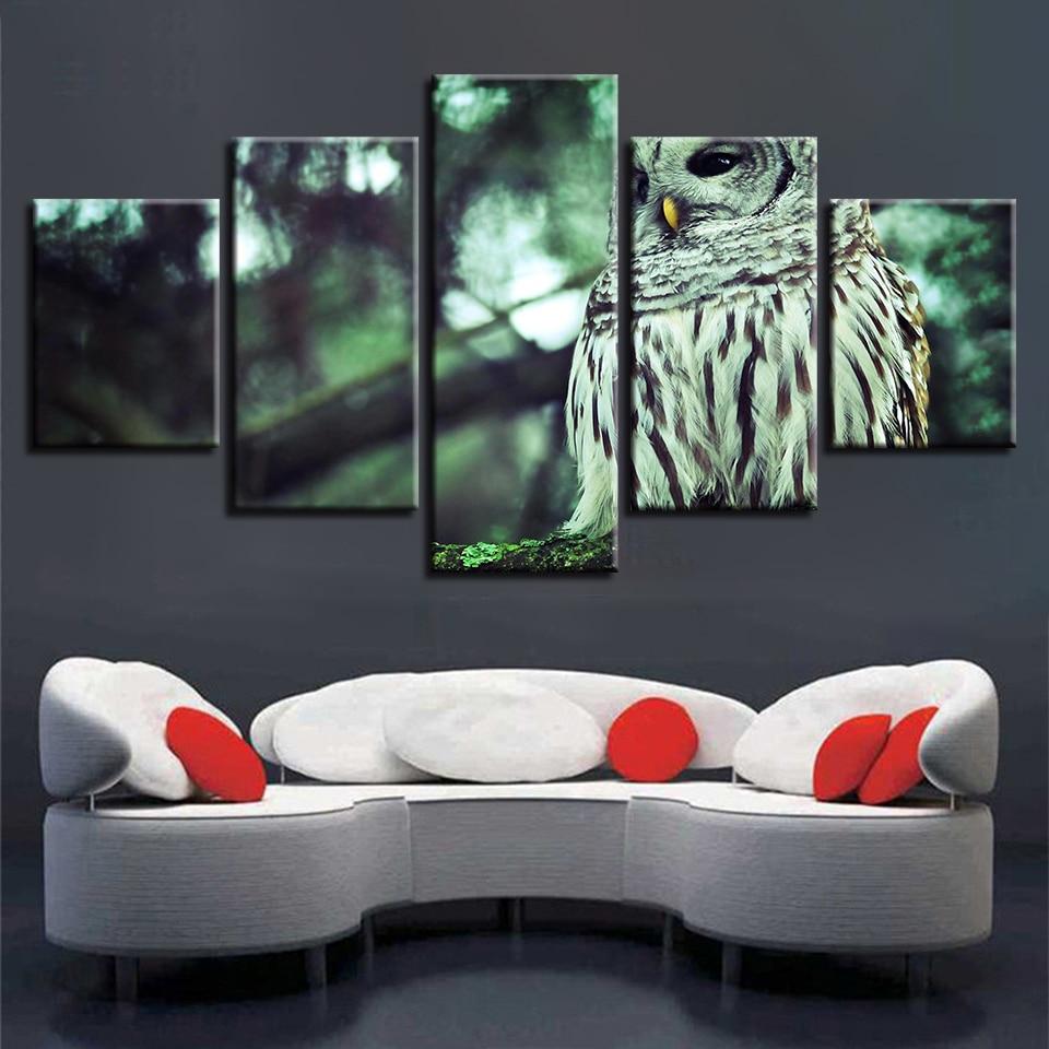 Owl 04 - Animal 5 Panel Canvas Art Wall Decor Owl 04 - Animal 5 Panel Canvas Art Wall Decor