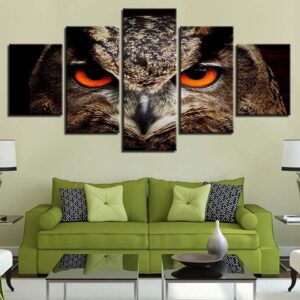 Owl 11 - Animal 5 Panel Canvas Art Wall Decor