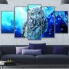 Owl - Animal 5 Panel Canvas Art Wall Decor