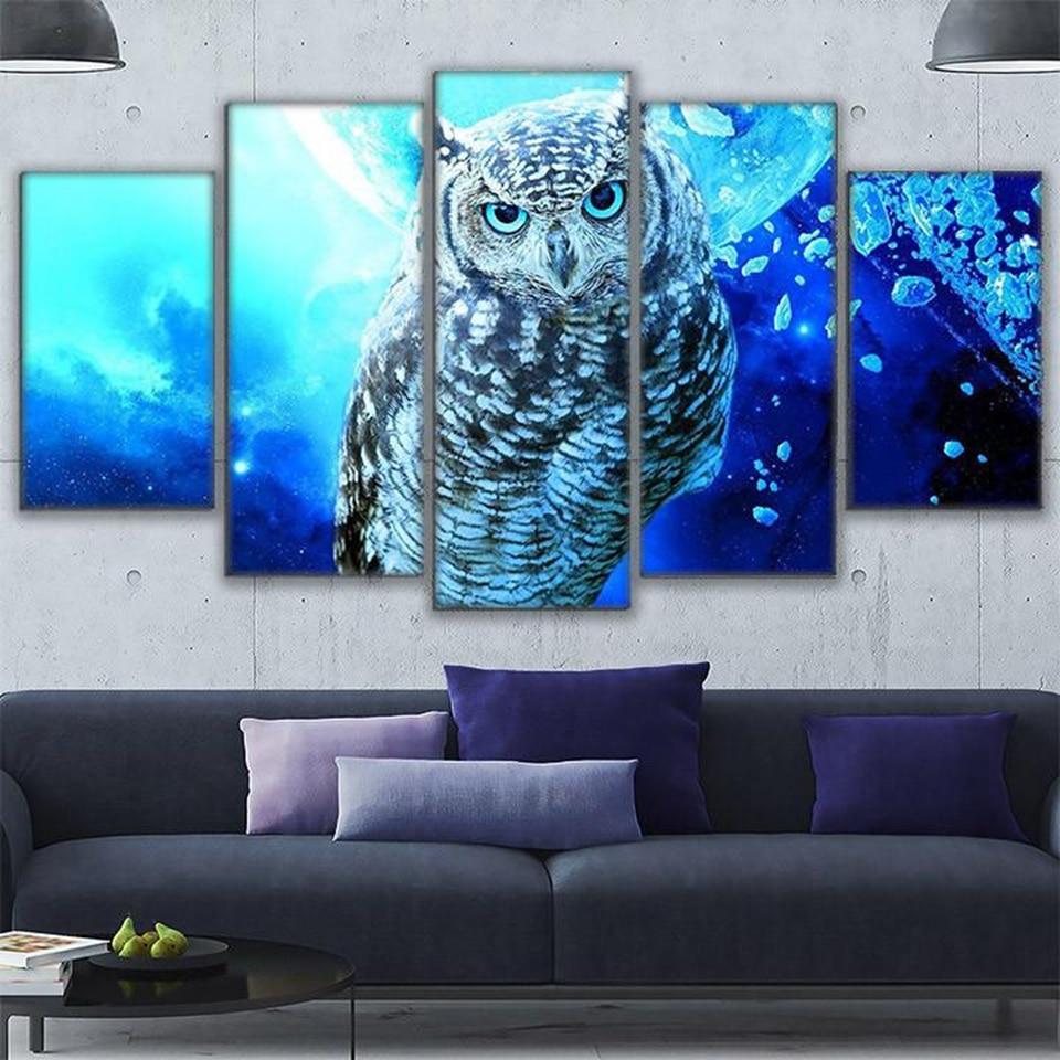 Owl - Animal 5 Panel Canvas Art Wall Decor Owl - Animal 5 Panel Canvas Art Wall Decor