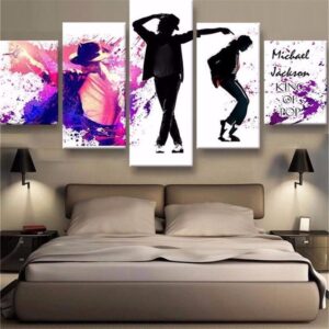 POP King Michael Jackson - Music 5 Panel Canvas Art Wall Decor
