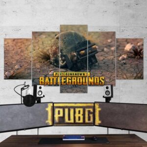 PUBG Helmet Playerunknowns Battlegrounds - Gaming 5 Panel Canvas Art Wall Decor