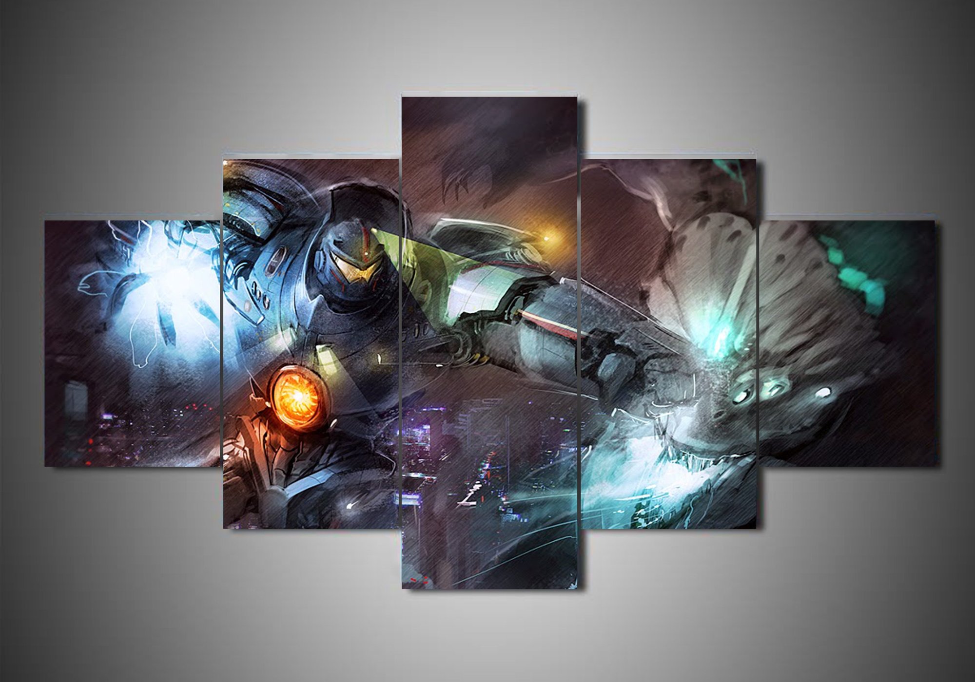Pacific Rim - Movie 5 Panel Canvas Art Wall Decor Pacific Rim - Movie 5 Panel Canvas Art Wall Decor
