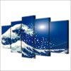 Pacific Waves - Nature 5 Panel Canvas Art Wall Decor