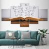 Pages Book - Abstract 5 Panel Canvas Art Wall Decor