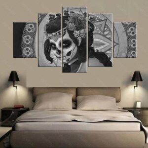 Paisley Girl - Abstract 5 Panel Canvas Art Wall Decor