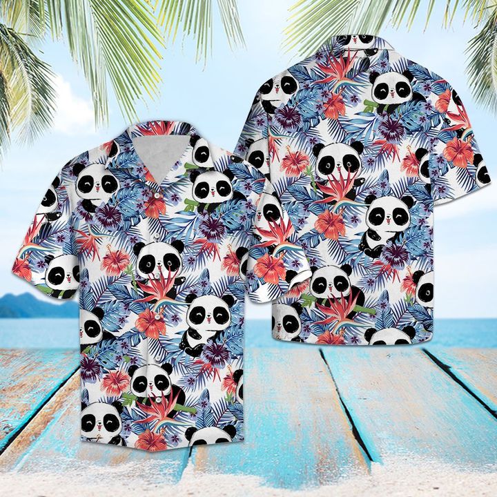 Panda Hawaiian Shirt Summer Button Up Panda Hawaiian Shirt Summer Button Up