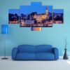 Panorama Of Belgrade At Night - Nature 5 Panel Canvas Art Wall Decor