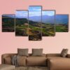 Panorama Of Semien Mountains - Nature 5 Panel Canvas Art Wall Decor