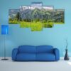 Panorama Of Swiss Alps - Nature 5 Panel Canvas Art Wall Decor