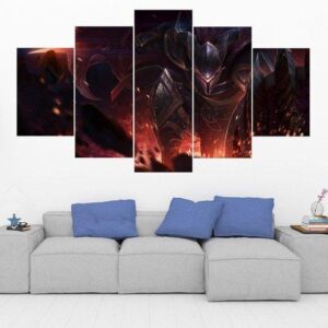 Pantheon - League Of Legends - Gaming 5 Panel Canvas Art Wall Decor