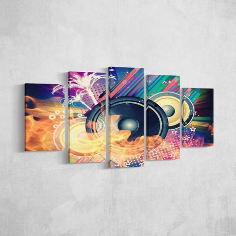 Paradise Sounds - Music 5 Panel Canvas Art Wall Decor Paradise Sounds - Music 5 Panel Canvas Art Wall Decor