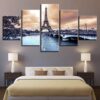 Paris City Eiffel Tower - Nature 5 Panel Canvas Art Wall Decor