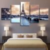 Paris Eiffel Tower - Nature 5 Panel Canvas Art Wall Decor