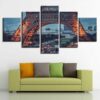 Paris Iron Tower Night View - Nature 5 Panel Canvas Art Wall Decor