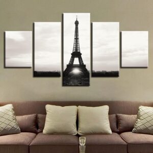 Paris Iron Tower - Nature 5 Panel Canvas Art Wall Decor
