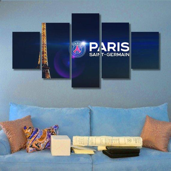 Paris Saint Germain -Sport 5 Panel Canvas Art Wall Decor Paris Saint Germain -Sport 5 Panel Canvas Art Wall Decor