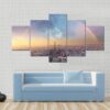 Paris With Rainbow - Skyline - Nature 5 Panel Canvas Art Wall Decor