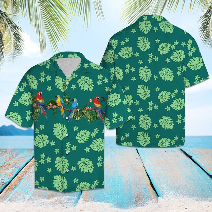 Parrot Forest Hawaiian Shirt Summer Button Up Parrot Forest Hawaiian Shirt Summer Button Up