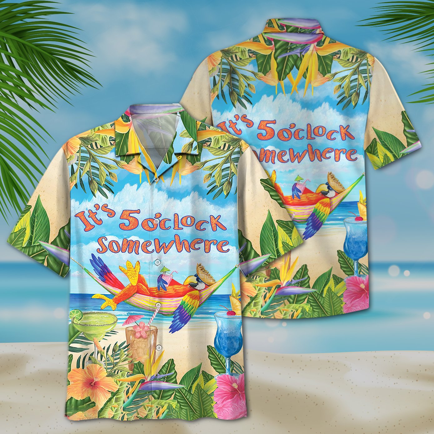 Parrot It’S 5 O’Clock Somewhere Hawaiian Shirt Parrot It’S 5 O’Clock Somewhere Hawaiian Shirt