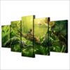 Party animal - Animal 5 Panel Canvas Art Wall Decor