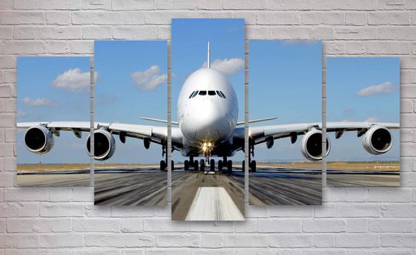Passenger Airplane - Airplane 5 Panel Canvas Art Wall Decor’ Passenger Airplane - Airplane 5 Panel Canvas Art Wall Decor’
