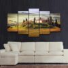 Pastoral View - Nature 5 Panel Canvas Art Wall Decor