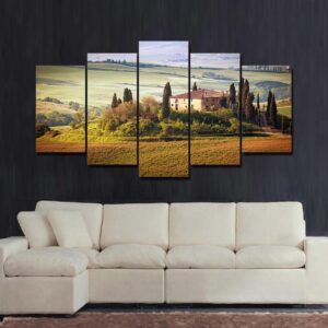 Pastoral View - Nature 5 Panel Canvas Art Wall Decor