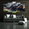 Patagonia Mountain Lake Argentina - Nature 5 Panel Canvas Art Wall Decor