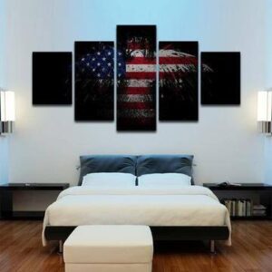 Patriotic Eagle Wall - Army 5 Panel Canvas Art Wall Decor