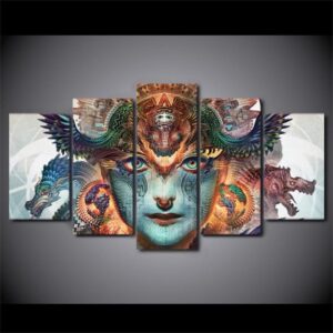 Pattern Faces - Religion 5 Panel Canvas Art Wall Decor