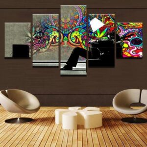 Pcs Psychedelic Graffiti - Abstract 5 Panel Canvas Art Wall Decor