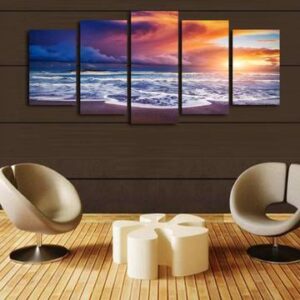Peaceful Hawaii Beach - Nature 5 Panel Canvas Art Wall Decor