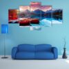 Peaceful Mountain Lake In Slovakia - Nature 5 Panel Canvas Art Wall Decor