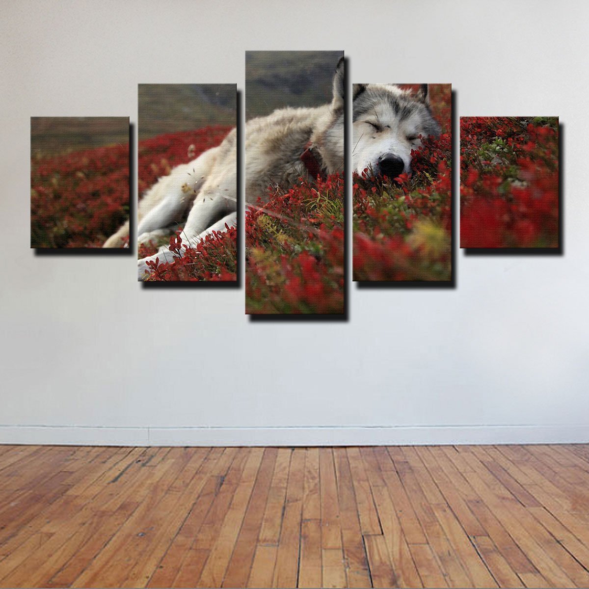 Peaceful Pup - Animal 5 Panel Canvas Art Wall Decor Peaceful Pup - Animal 5 Panel Canvas Art Wall Decor