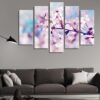 Peach 1049 - Nature 5 Panel Canvas Art Wall Decor