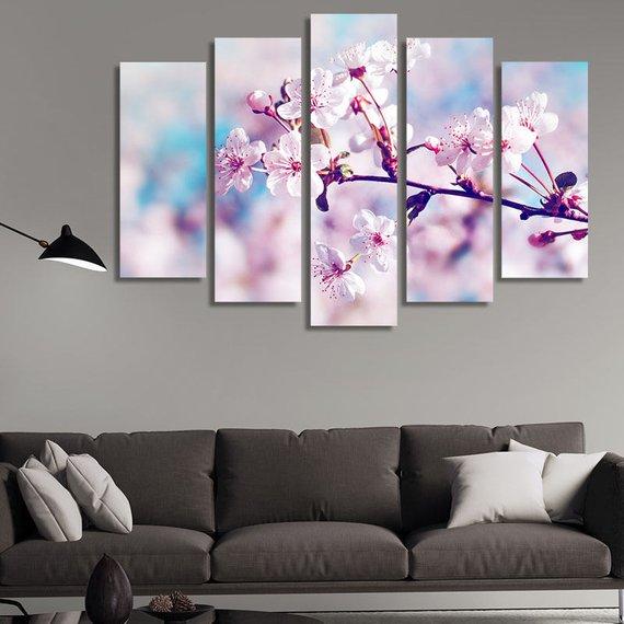 Peach 1049 - Nature 5 Panel Canvas Art Wall Decor Peach 1049 - Nature 5 Panel Canvas Art Wall Decor