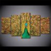 Peacock 3 - Animal 5 Panel Canvas Art Wall Decor